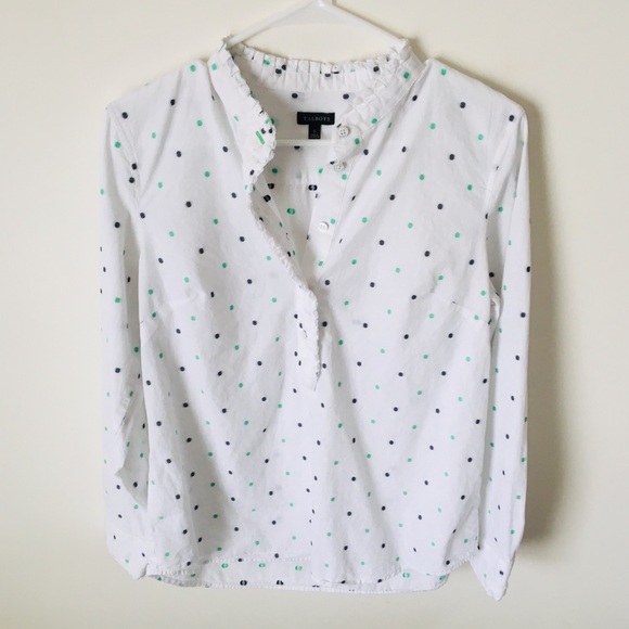 Tops - 🐣TALBOTS POLKA DOTTED HALF BUTTON DOWN